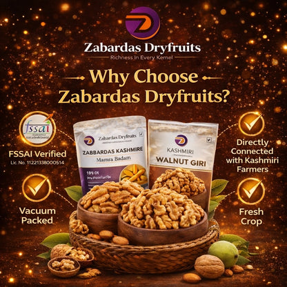 Combo Gift 250g Kashmiri Mamra Badam+ 250g Kashmiri Walnut Giri+ 250g Pistachio+ 250gCashews+ 250g Afghani Raisins+250g Afghani Anjeer+ 1g Saffron+ 500g Kashmiri Acacia Honey+ 250g Kagzi Badam