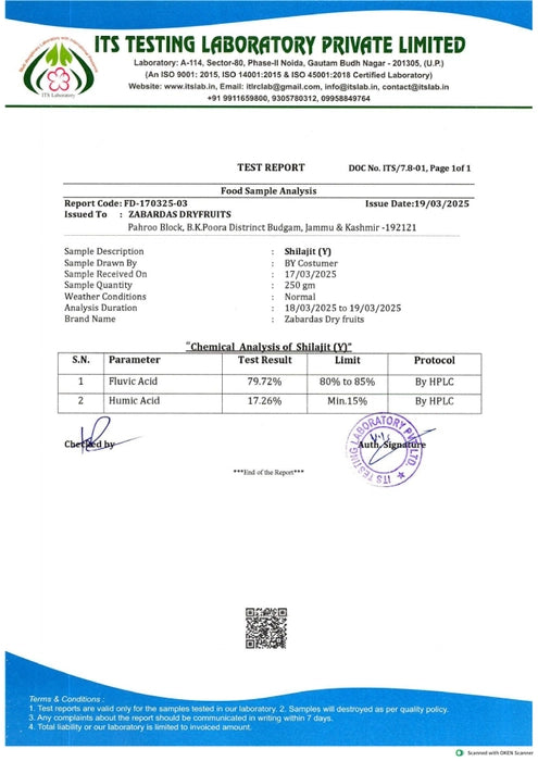 Himalayan Shilajit Resin 20g / 79% Fulvic Acid